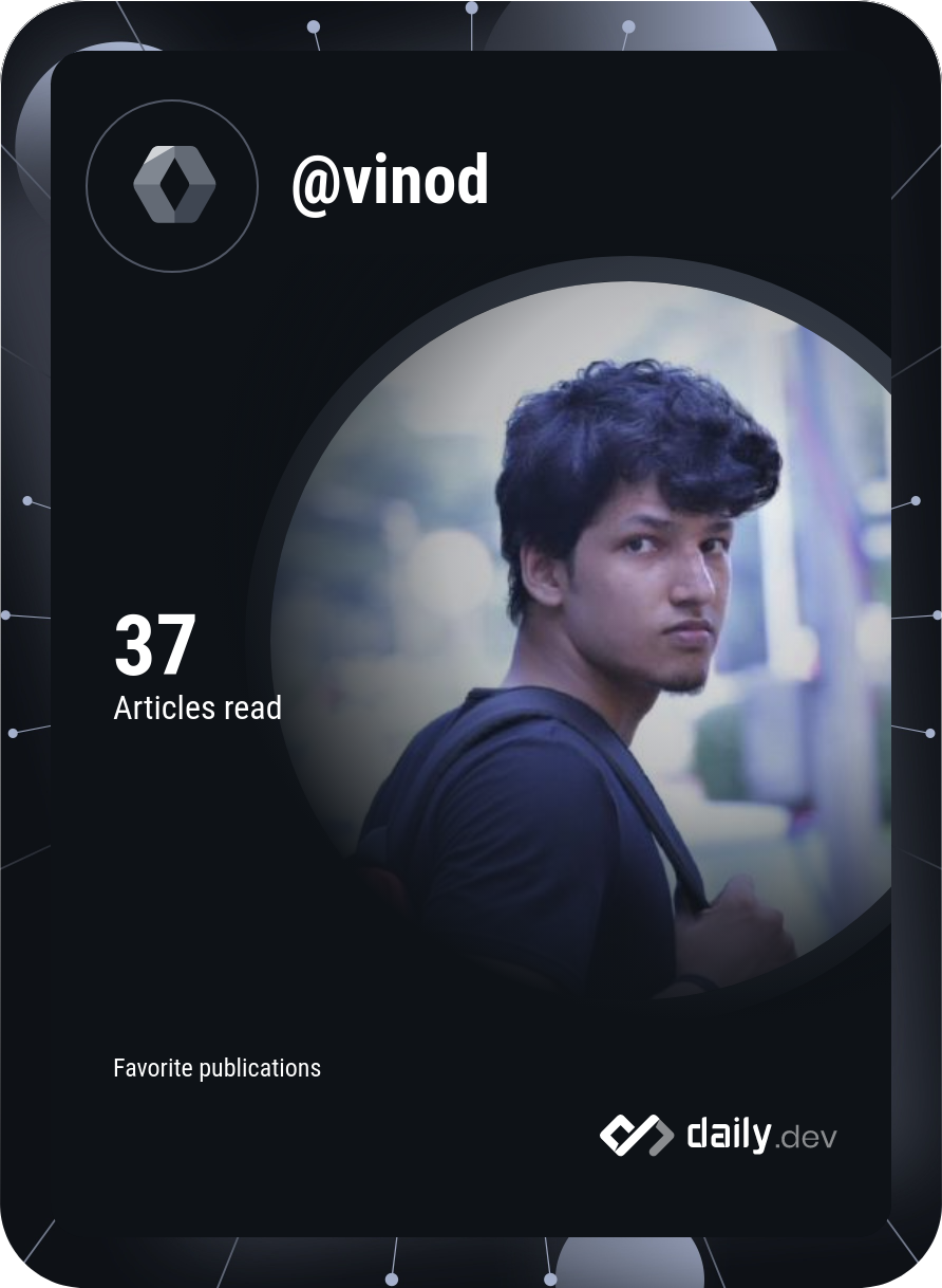 Vinod Khadka's Dev Card