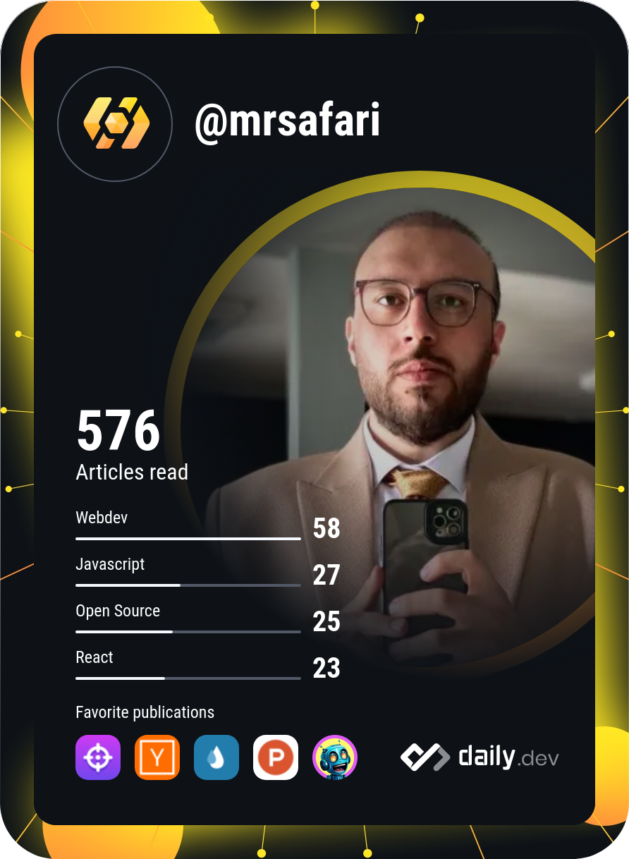 Reza Safari's Dev Card