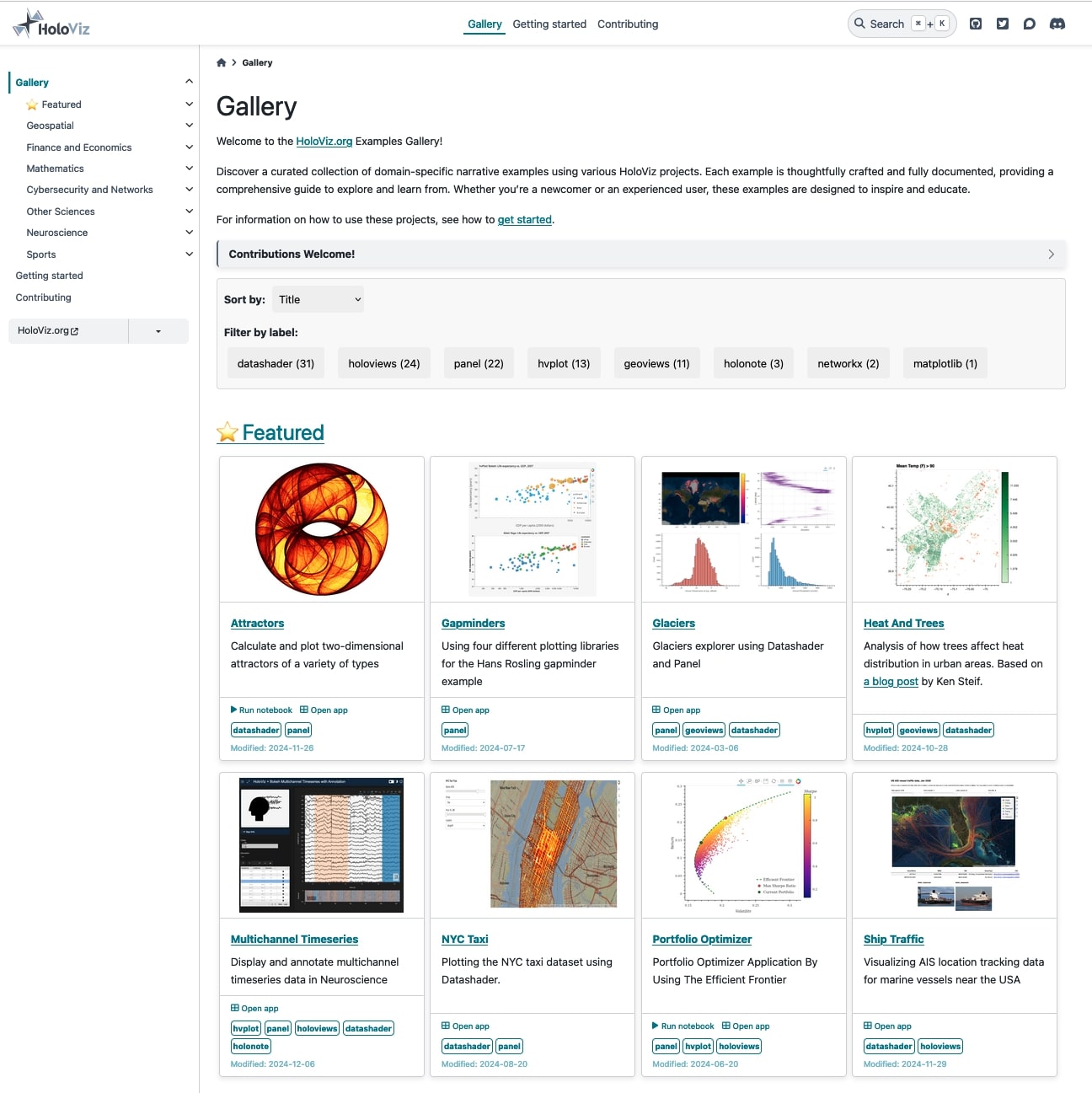 HoloViz Examples Gallery