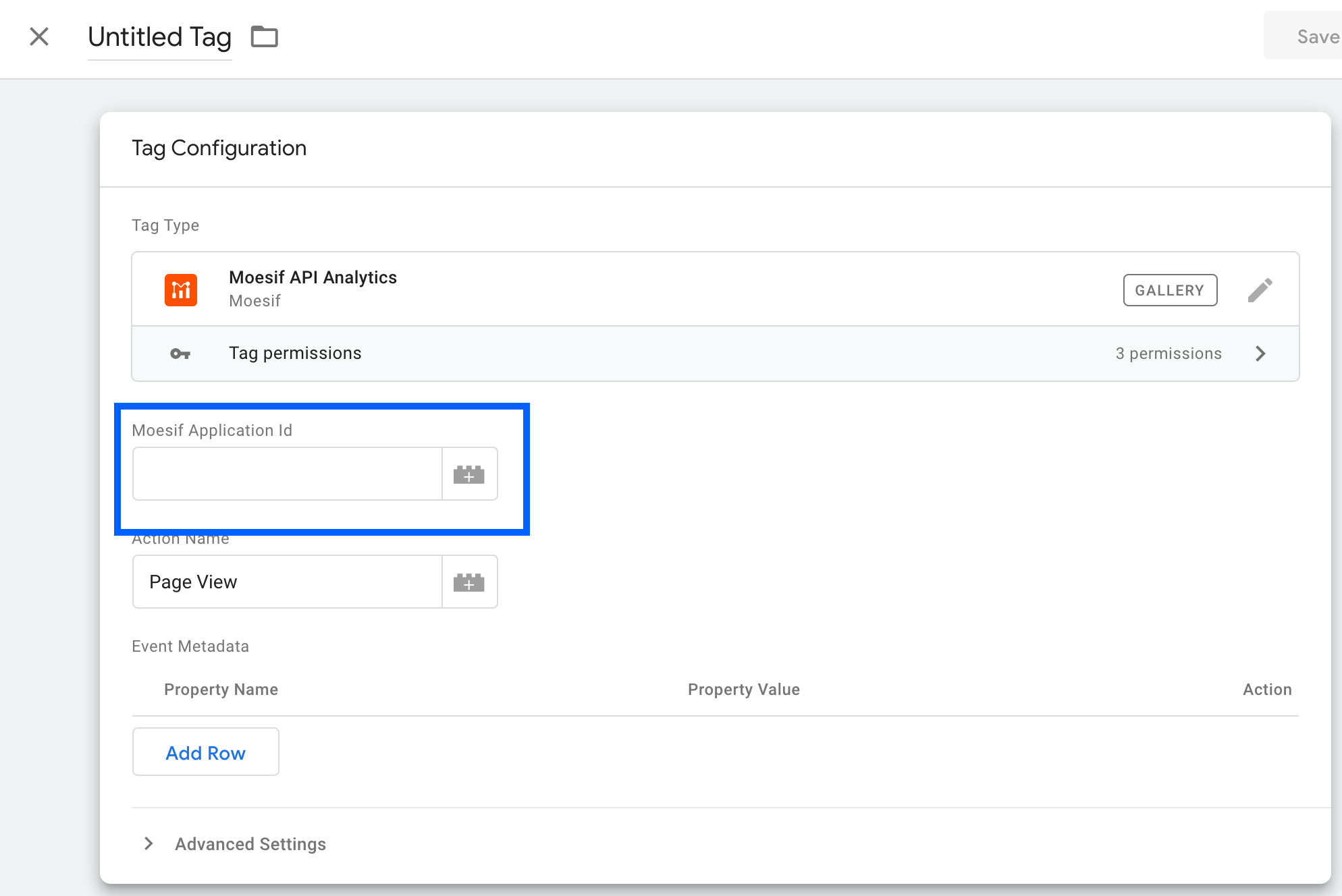 Add Moesif in Google Tag Manager