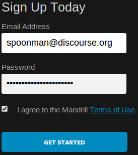 mandrill email signup