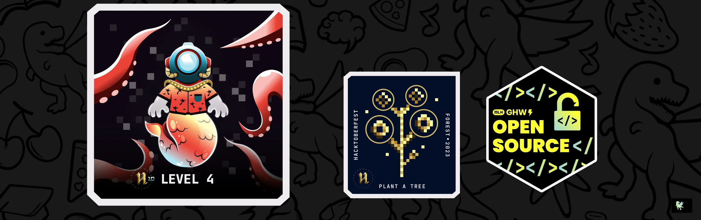 An image of @aqua16's Holopin badges, which is a link to view their full Holopin profile