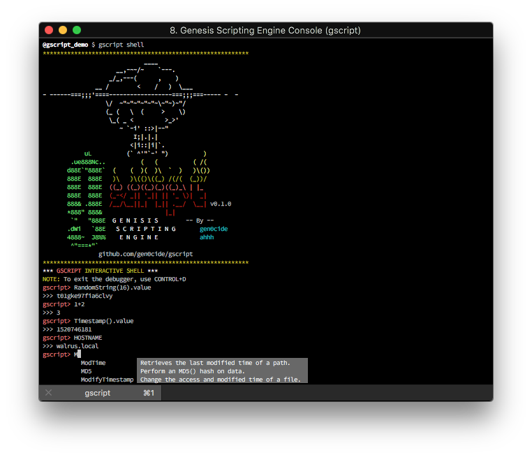 Interactive REPL Example