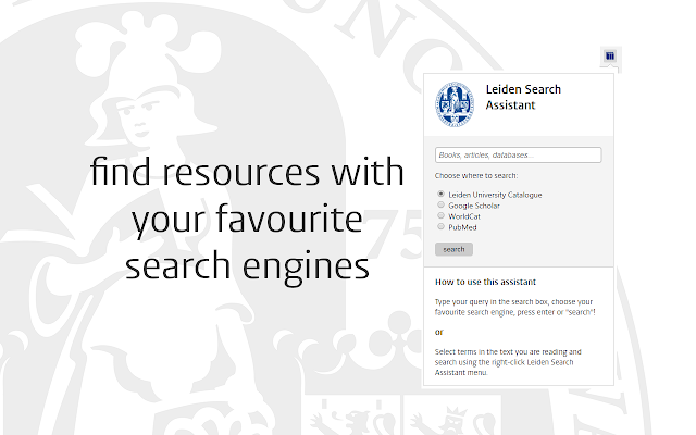 Library Search Plugin as used by Leiden University Libraries