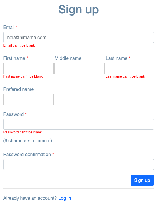 Inline validation