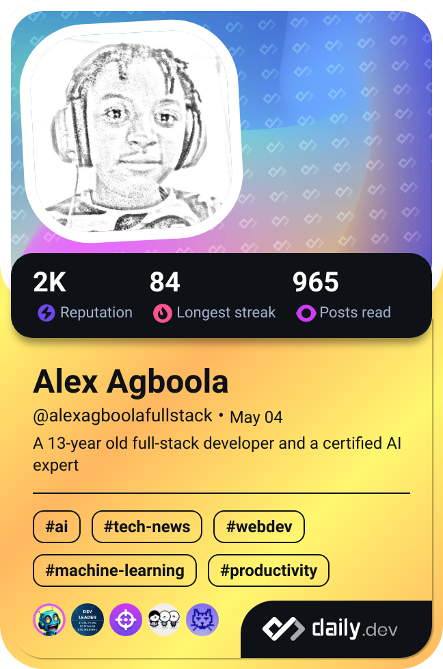 Alex Agboola's Dev Card