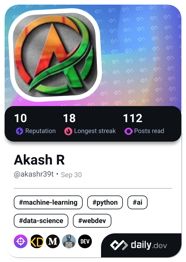 Akash R's Dev Card