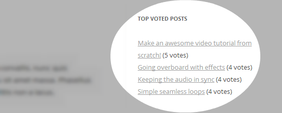 Post Voting - Top voted Posts Widget