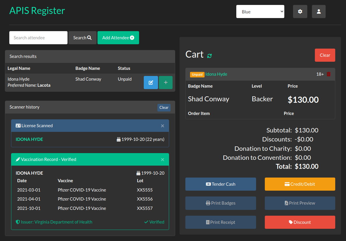 Screenshot of Cash Register Position