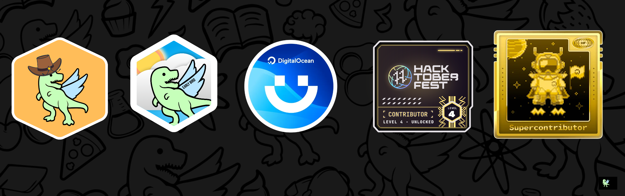 An image of @jarvisscript's Holopin badges, which is a link to view their full Holopin profile