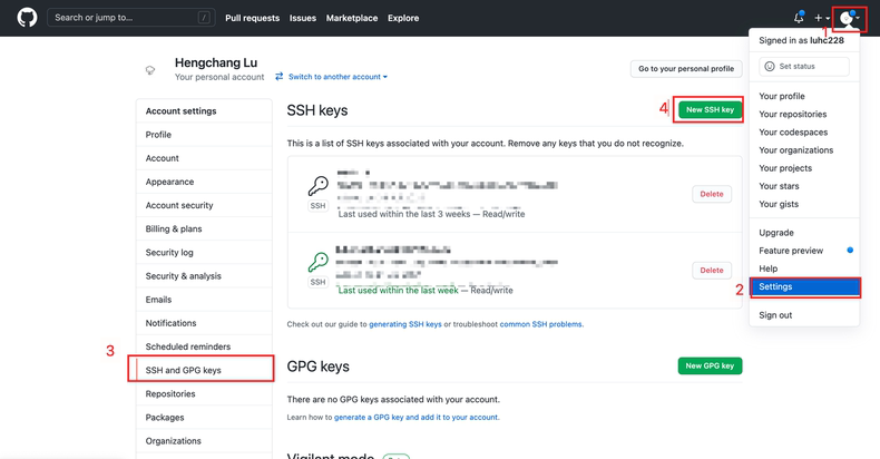 Github SSH 添加公钥