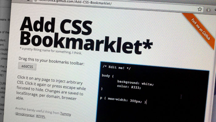 Add CSS Bookmarklet