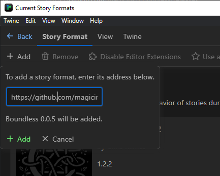 Add Story Format