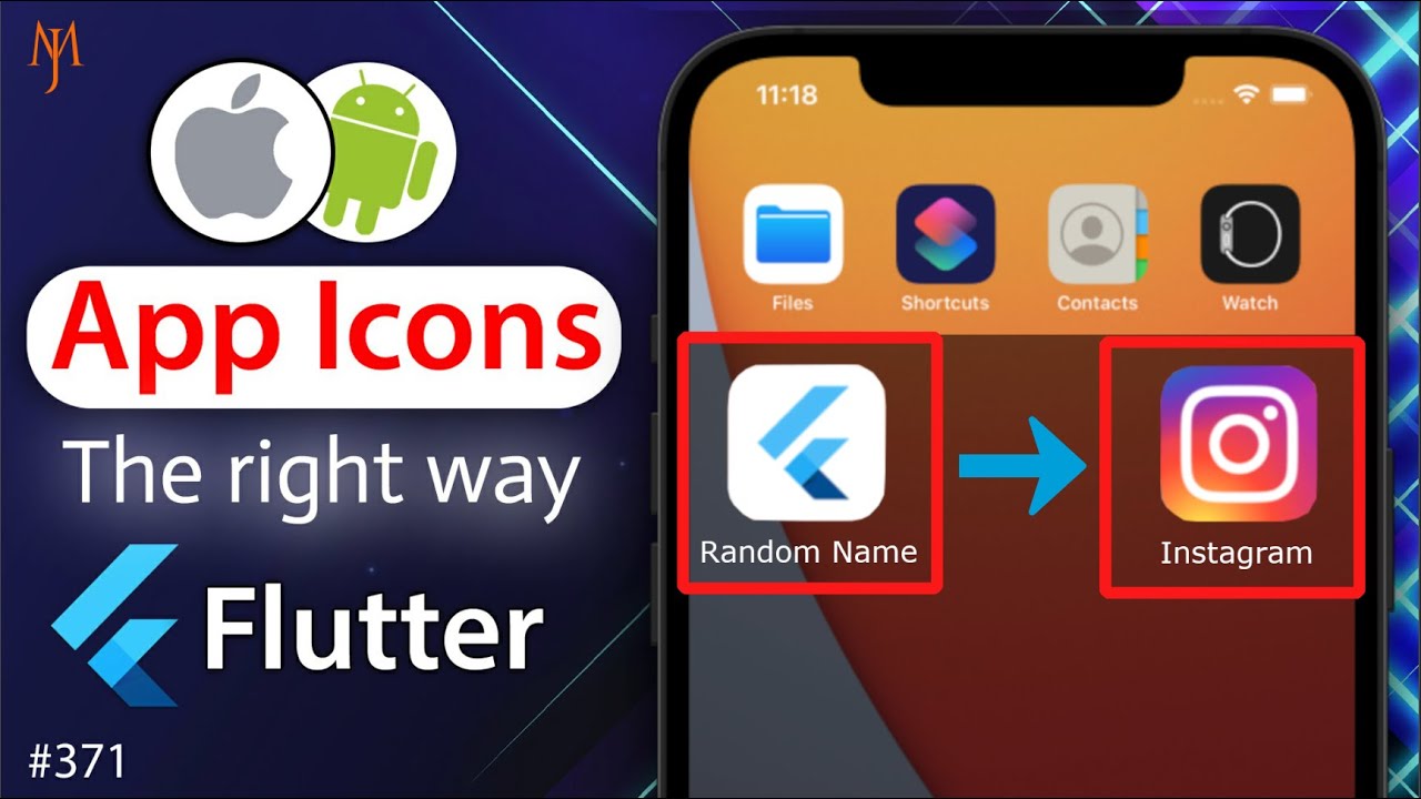 Flutter Tutorial - How to Change App Icon and App Name | The Right Way [2021] Android & iOS YouTube video