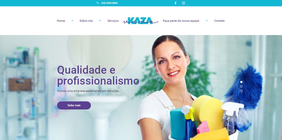 Screenshot do website Kaza Viva - desktop.