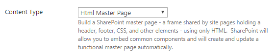 Masterpage Content Type