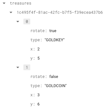 Firebase example data treasures