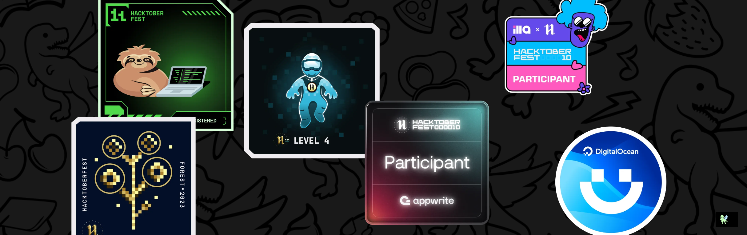 An image of @rahulbharti5's Holopin badges, which is a link to view their full Holopin profile