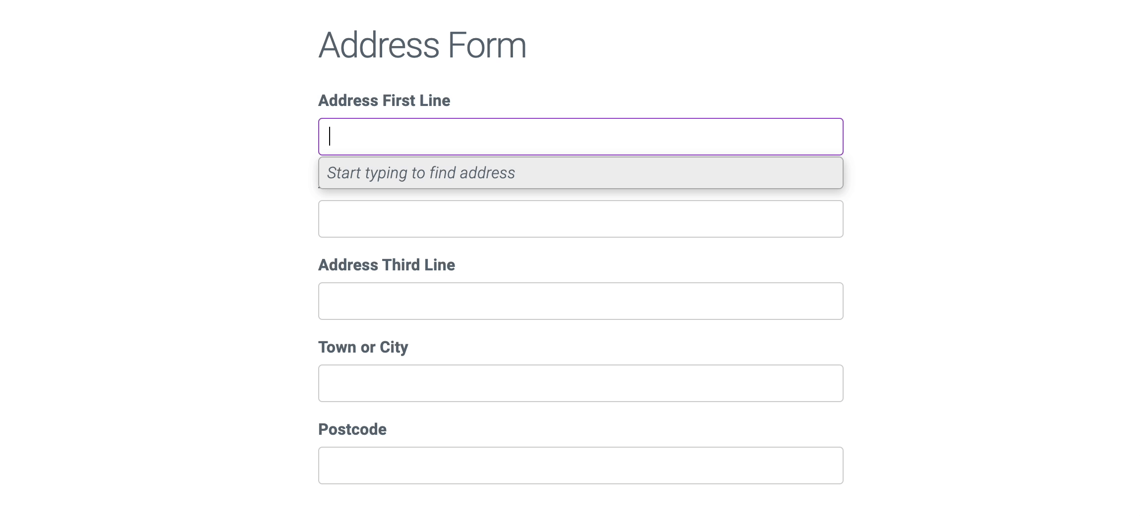 Address Finder Demo