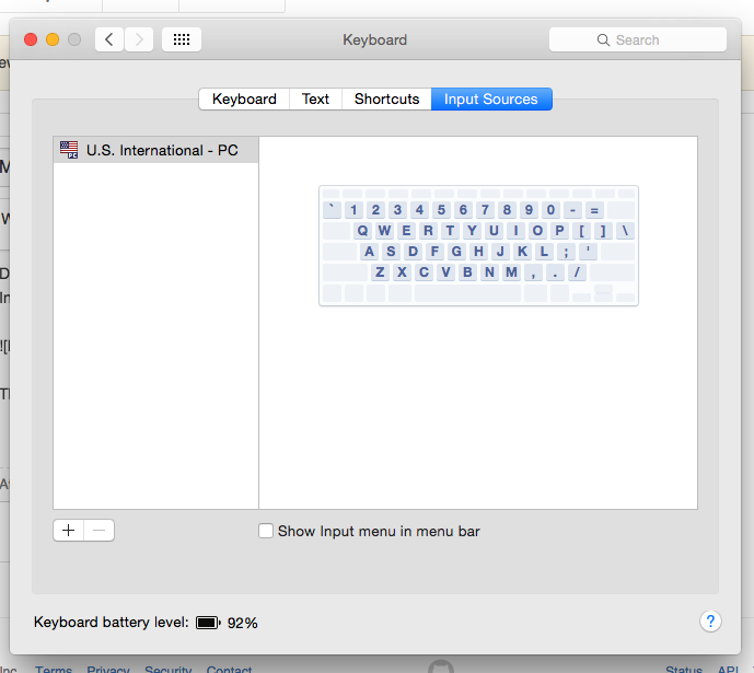 Keyboard config