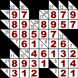 Solved Kakuro puzzle