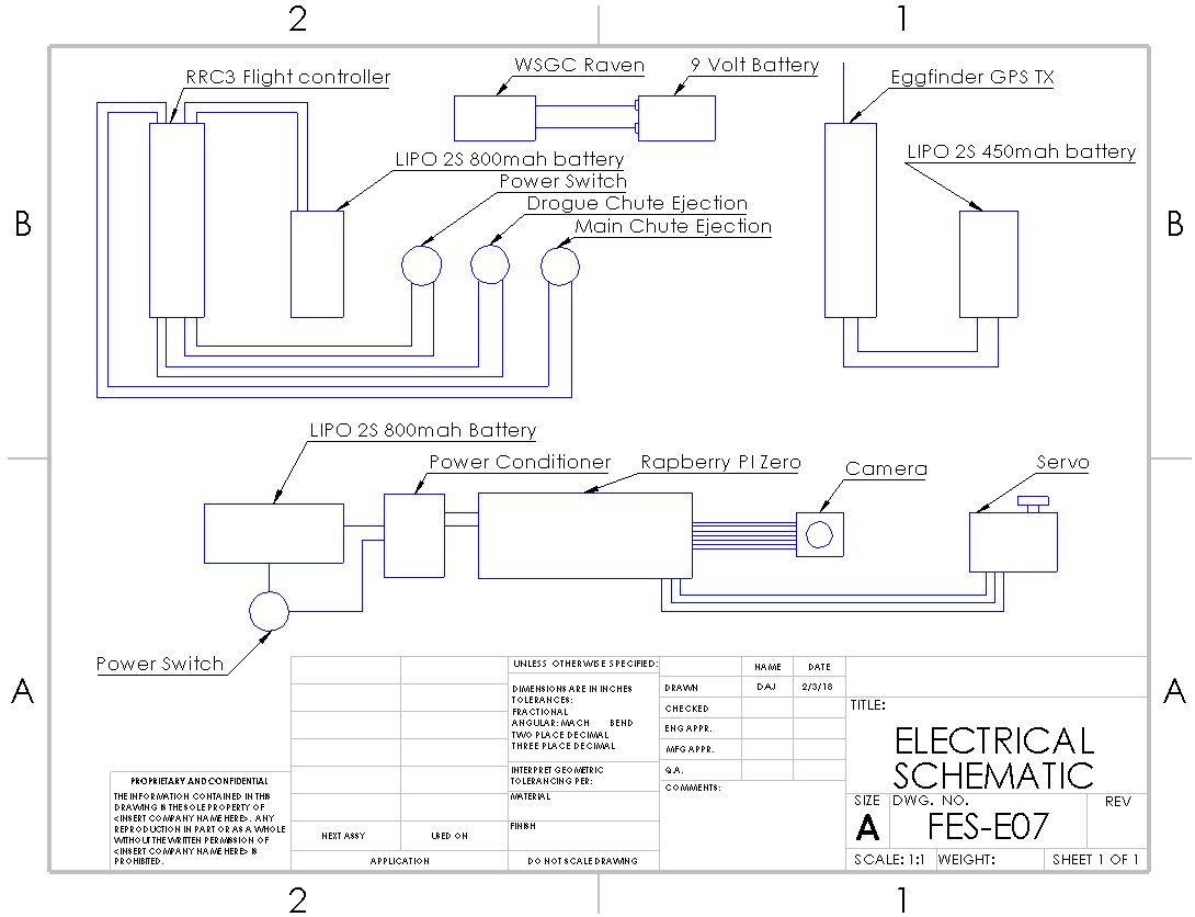 Electrical schematic of the rocket