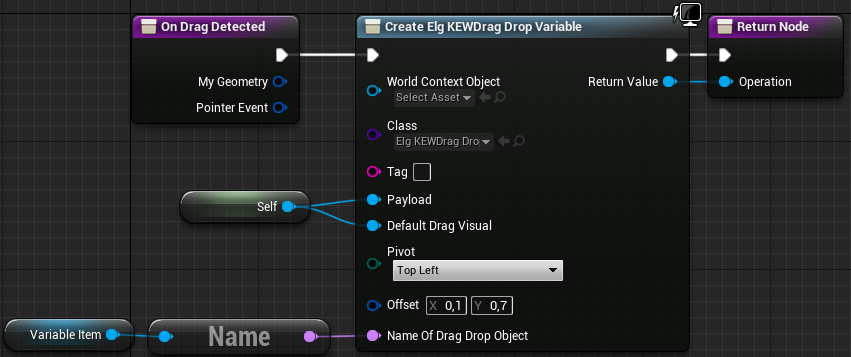 Drag detected setup