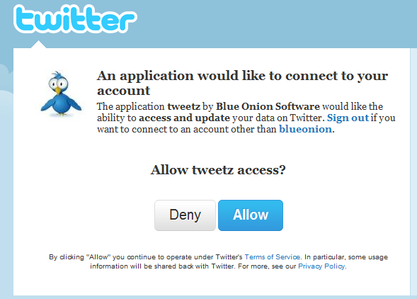 example twitter security