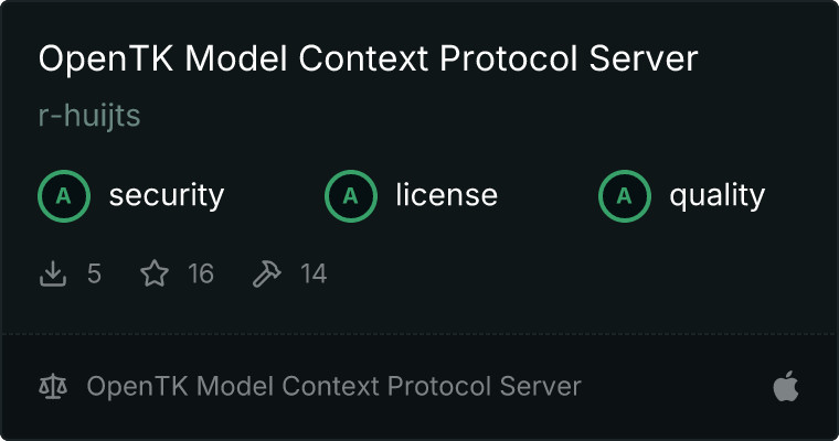 OpenTK Model Context Protocol Server MCP server