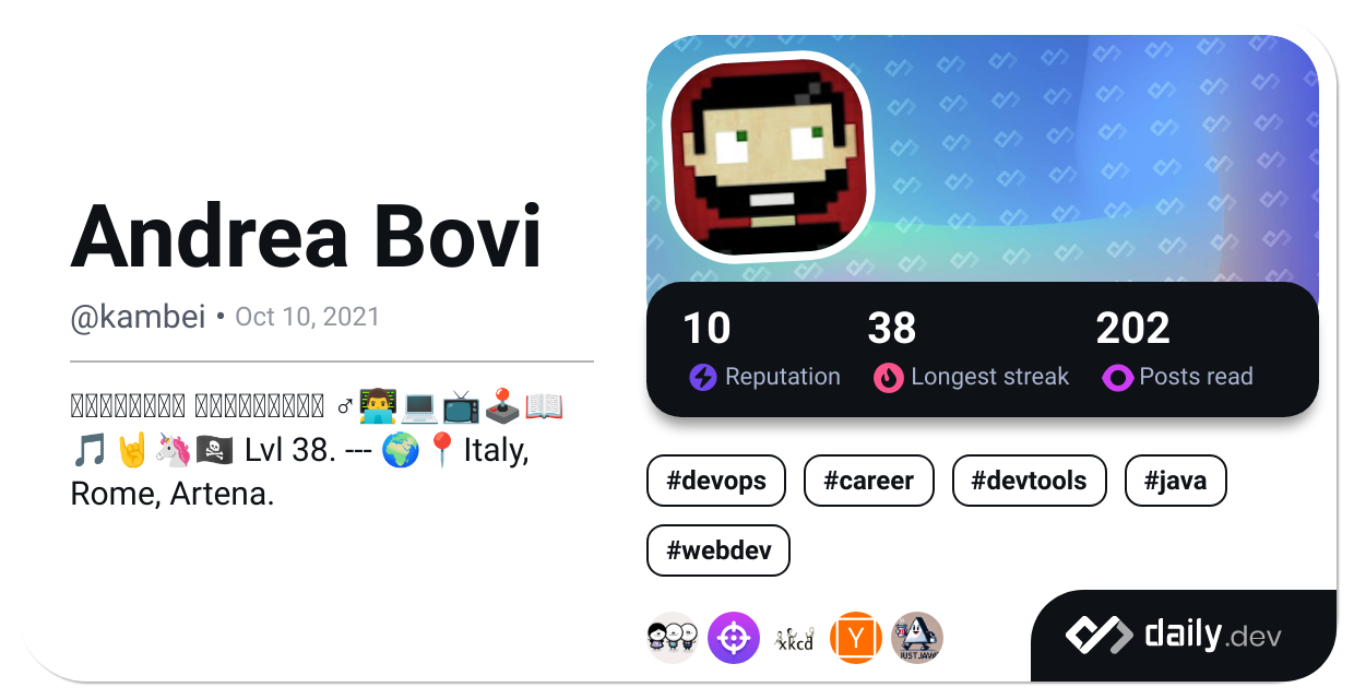 Andrea Bovi's Dev Card