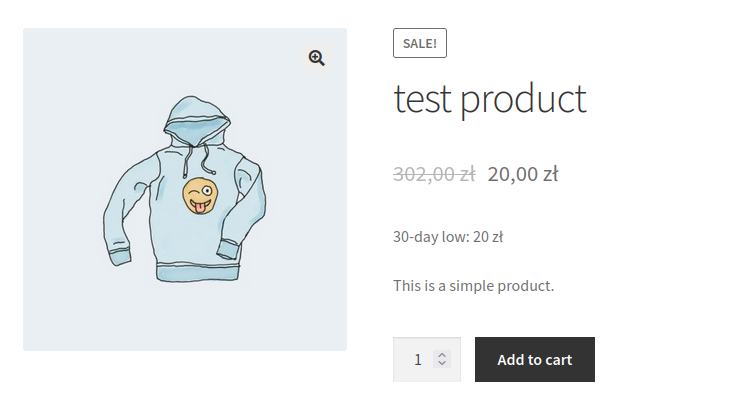 Single Product Page screenshot