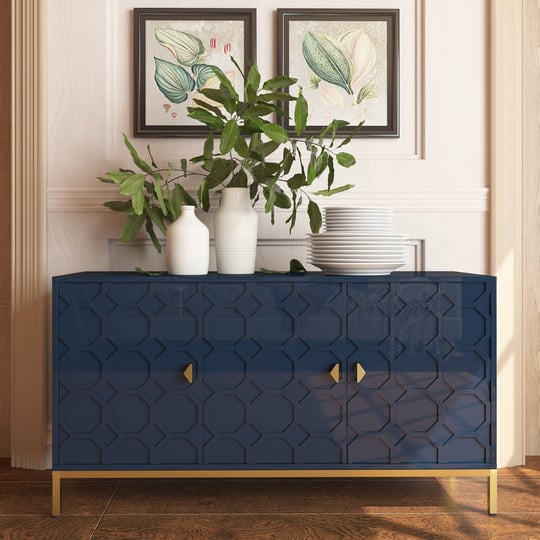clihome-3-door-glossy-media-storage-sideboard-accent-cabinet-blue-1