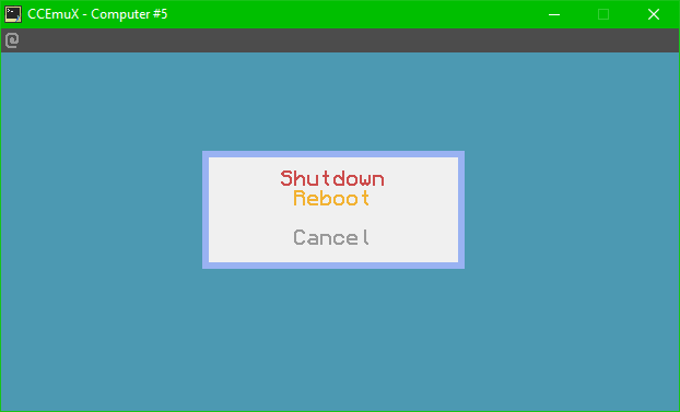 Shutdown and reboot menu