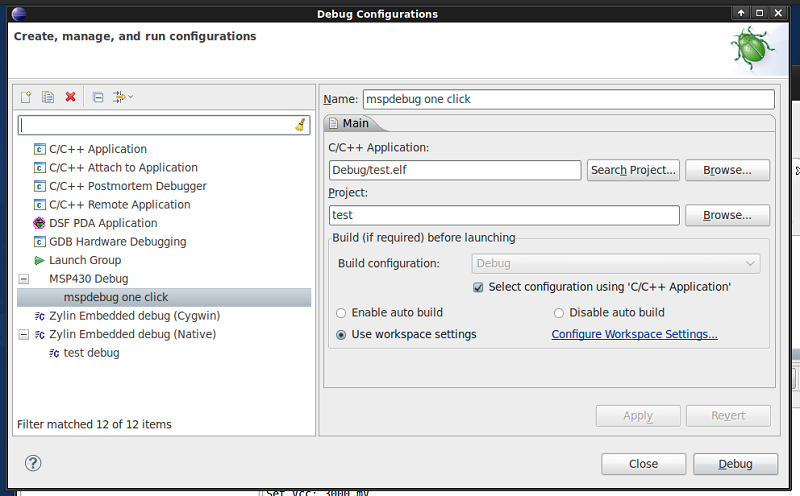 MSP430 plugin debugging