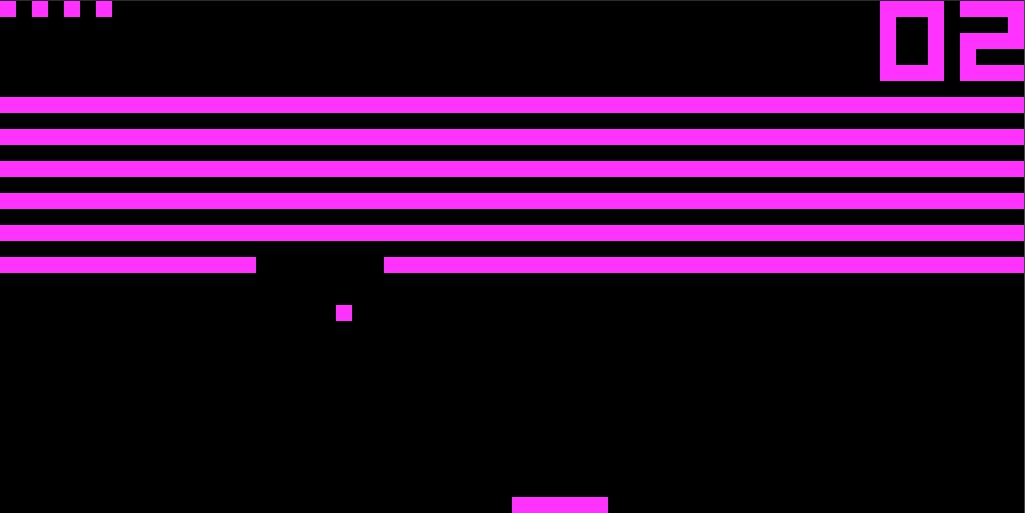 A picture of a this Chip8 Emulator running breakout