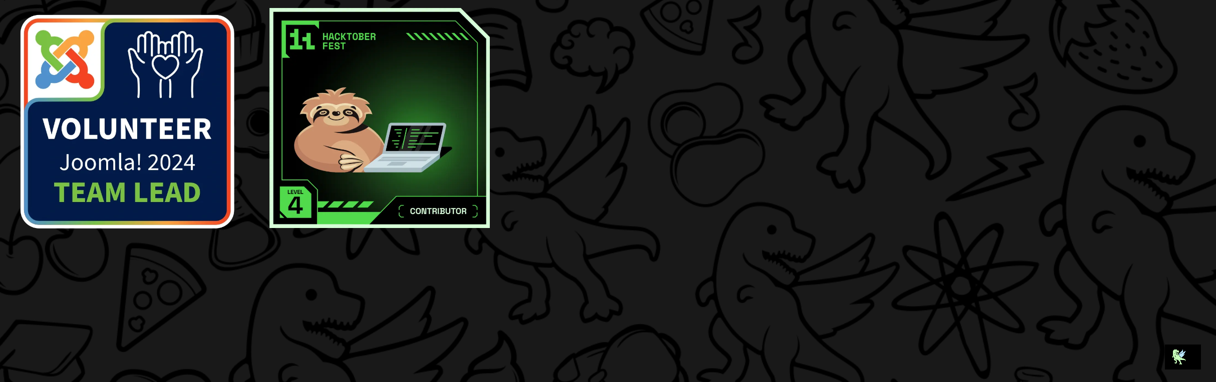 An image of @hackwar's Holopin badges, which is a link to view their full Holopin profile