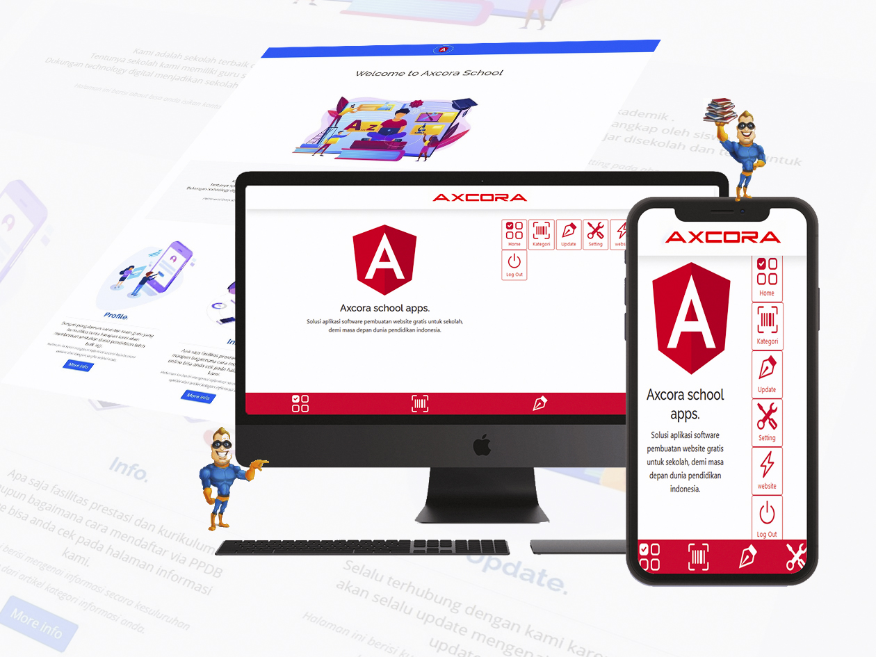 Aplikasi Pembuatan website sekolah gratis download axcora school cms