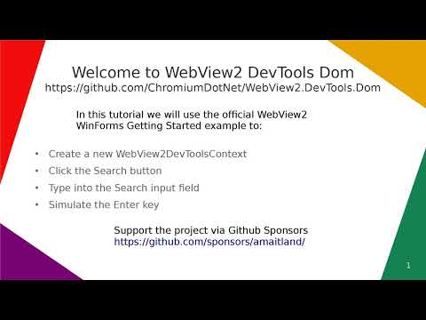 WebView2 DevTools Dom Quick Start tutorial on Youtube