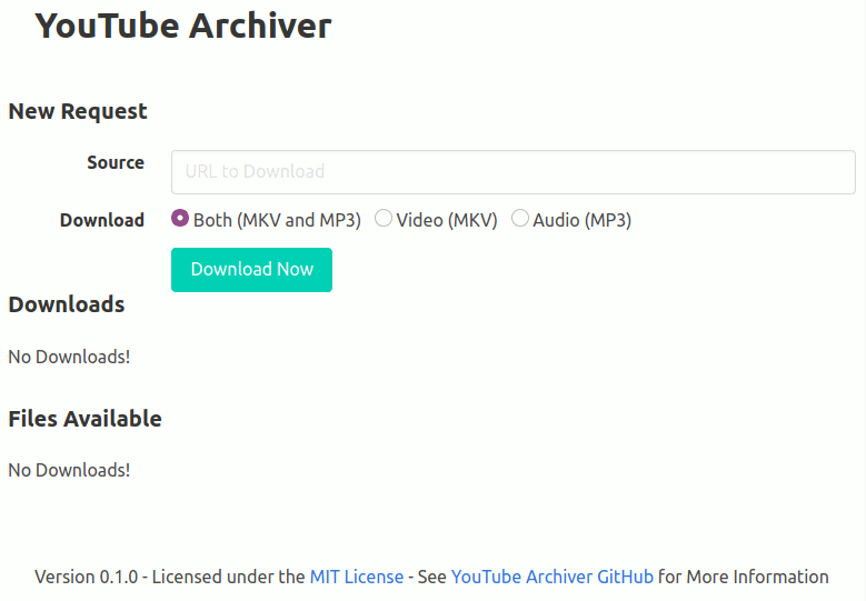 YouTube Archiver Screenshot