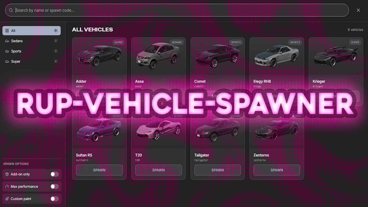 GitHub - ruptz/rup-vehiclespawner: A modern, intuitive vehicle spawner ...
