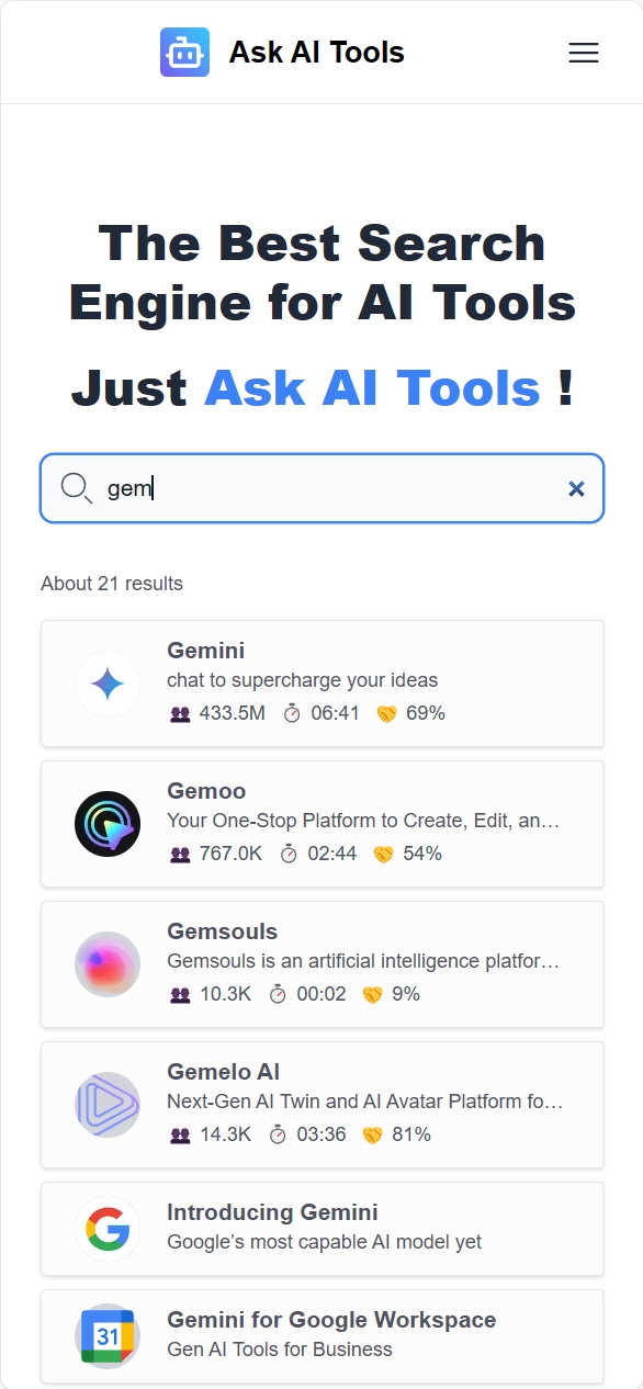 AskAITools Mobile Web Screenshot
