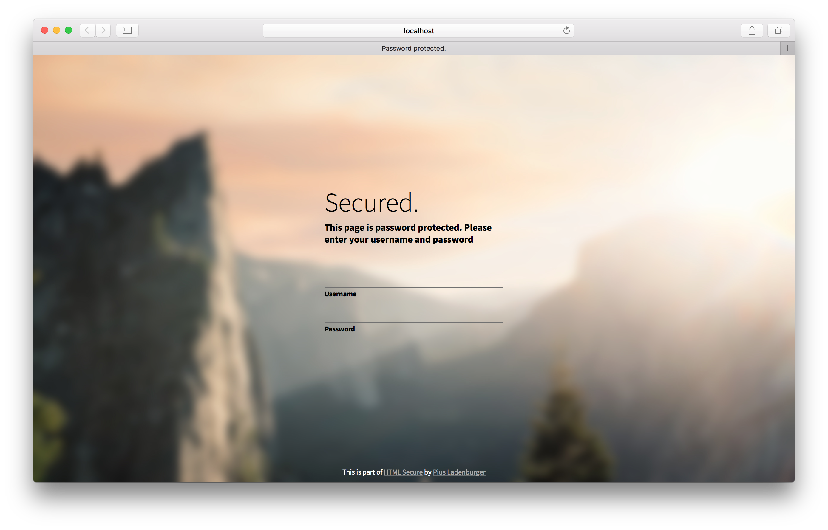 Screenshot of HTML Secure