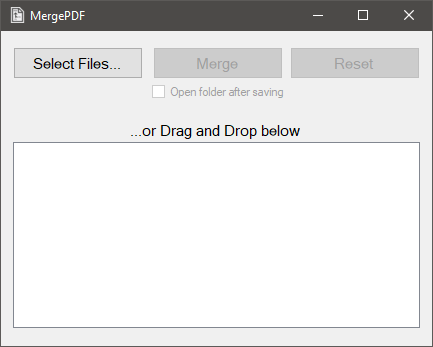 MergePDF - Start Screen