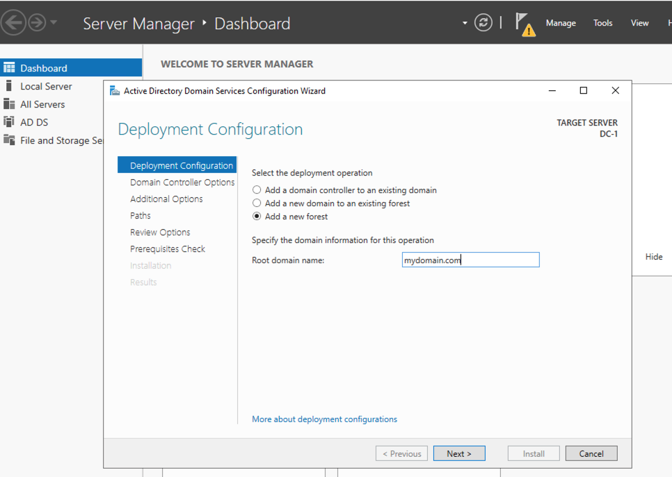 Creating The Domain Controller