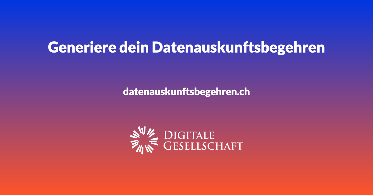 Generiere dein Datenauskunftsbegehren