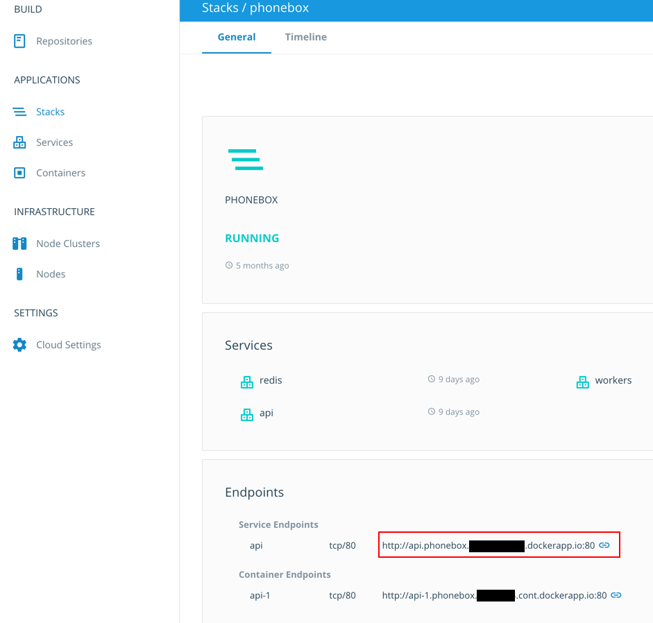 Image of Docker Cloud Dashboard