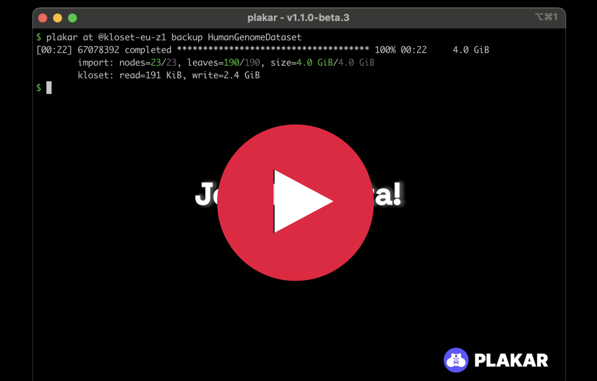 Join Plakar v1.1.0 Beta