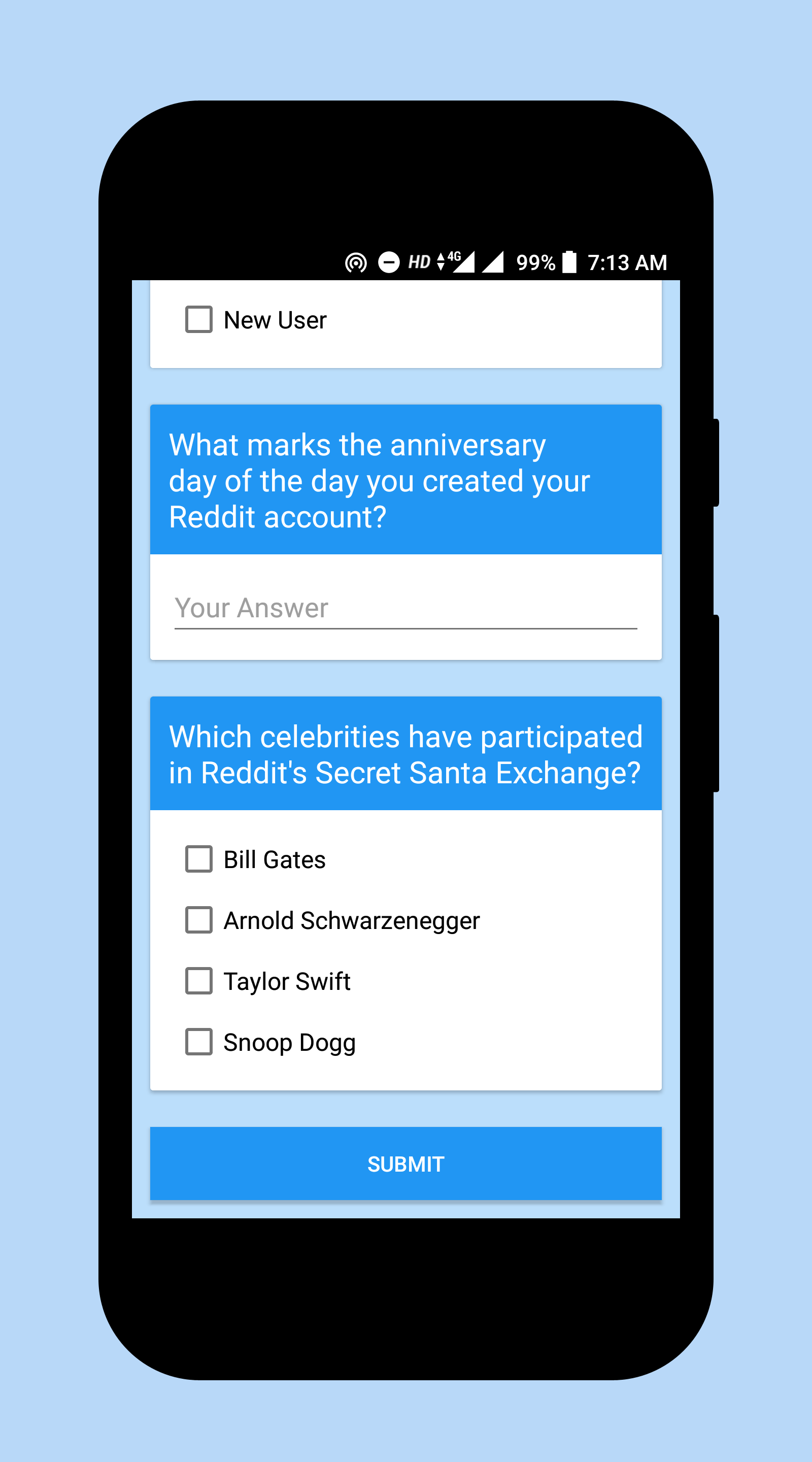 Quriosity - Quiz app [App Screenshot]