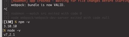 npm 3.10.10   node v 7.2.1