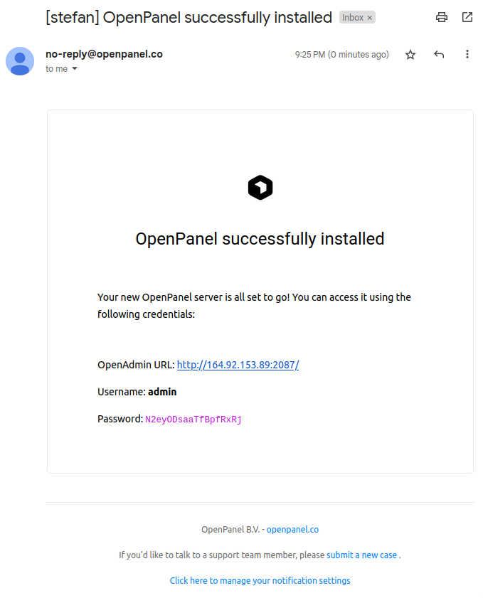 install email screenshot